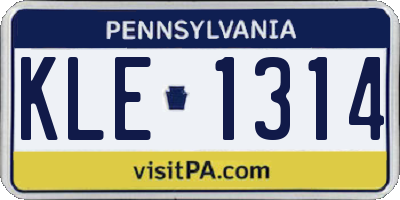 PA license plate KLE1314
