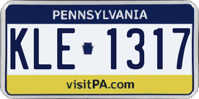PA license plate KLE1317