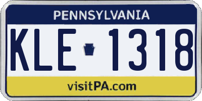 PA license plate KLE1318