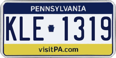 PA license plate KLE1319