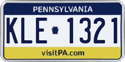 PA license plate KLE1321