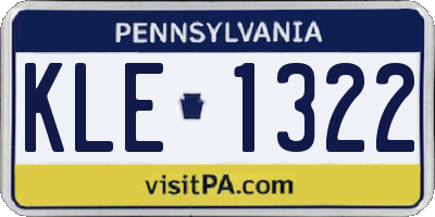 PA license plate KLE1322