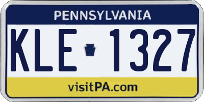 PA license plate KLE1327