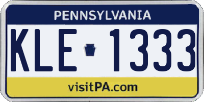 PA license plate KLE1333