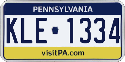 PA license plate KLE1334