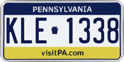PA license plate KLE1338