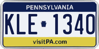 PA license plate KLE1340