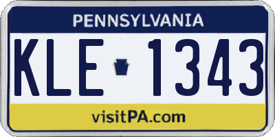 PA license plate KLE1343