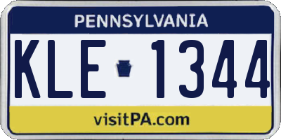 PA license plate KLE1344