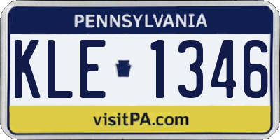 PA license plate KLE1346
