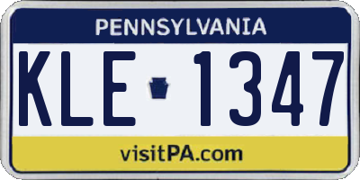 PA license plate KLE1347