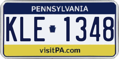 PA license plate KLE1348