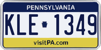 PA license plate KLE1349