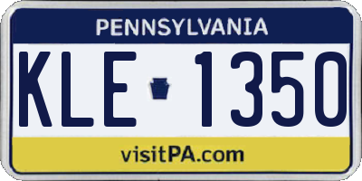 PA license plate KLE1350