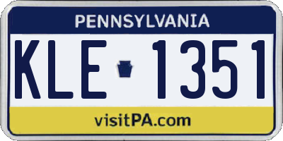 PA license plate KLE1351