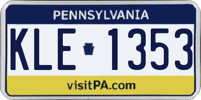 PA license plate KLE1353
