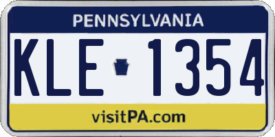 PA license plate KLE1354