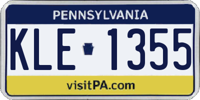 PA license plate KLE1355