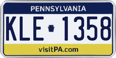 PA license plate KLE1358