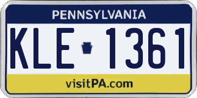 PA license plate KLE1361