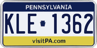 PA license plate KLE1362