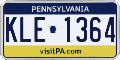 PA license plate KLE1364