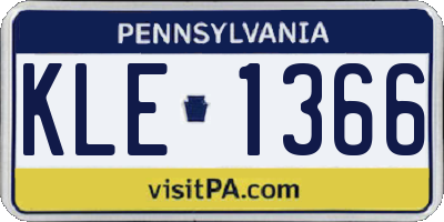 PA license plate KLE1366