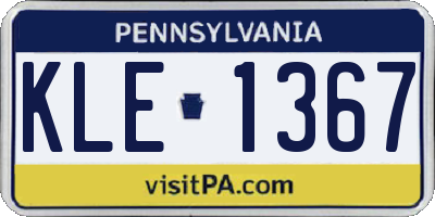 PA license plate KLE1367