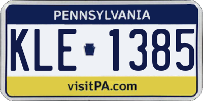 PA license plate KLE1385