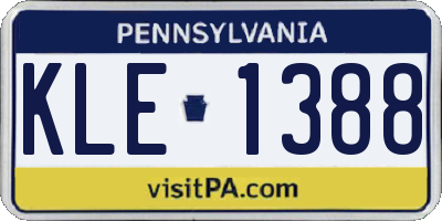 PA license plate KLE1388