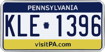 PA license plate KLE1396