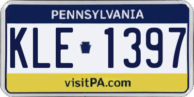 PA license plate KLE1397