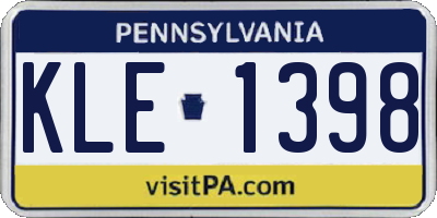 PA license plate KLE1398