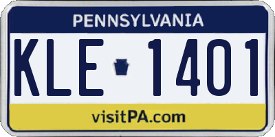 PA license plate KLE1401