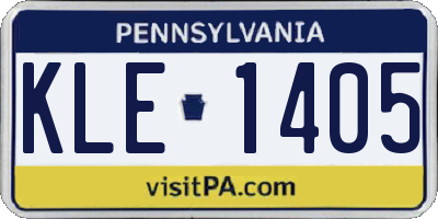 PA license plate KLE1405