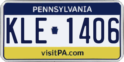 PA license plate KLE1406