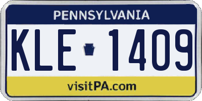 PA license plate KLE1409