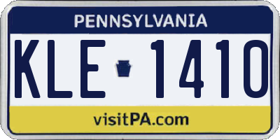PA license plate KLE1410