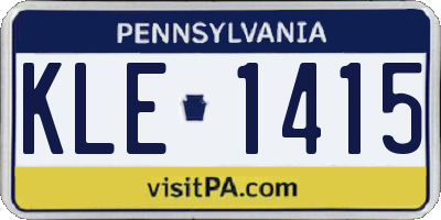 PA license plate KLE1415