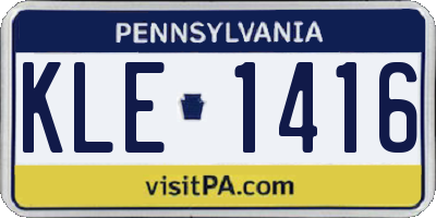 PA license plate KLE1416