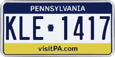 PA license plate KLE1417