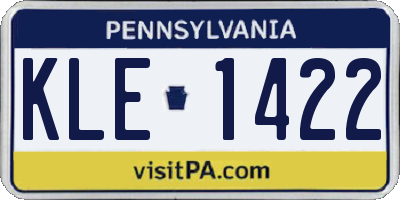 PA license plate KLE1422