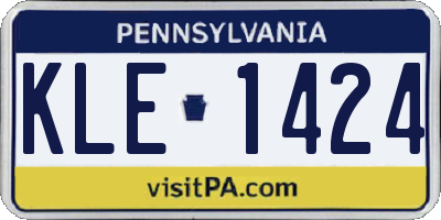 PA license plate KLE1424