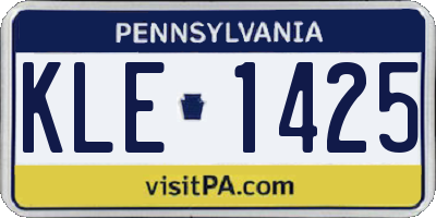 PA license plate KLE1425