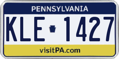 PA license plate KLE1427