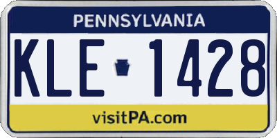 PA license plate KLE1428