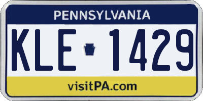 PA license plate KLE1429