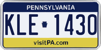 PA license plate KLE1430