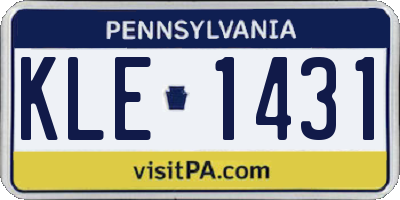 PA license plate KLE1431