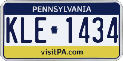 PA license plate KLE1434